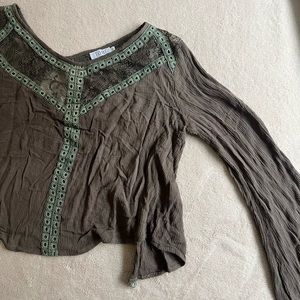 TOBI crop top with lace & open back